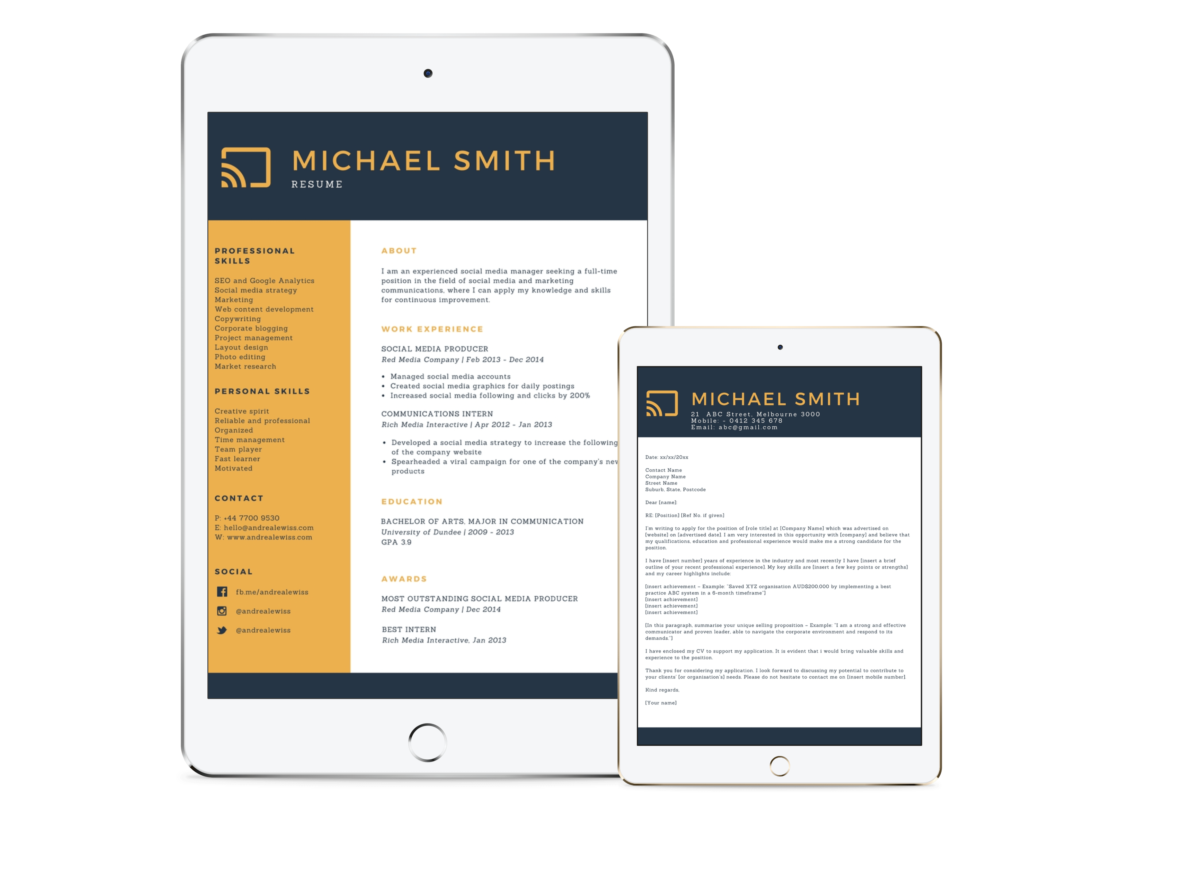 Resume and Cover letter templates