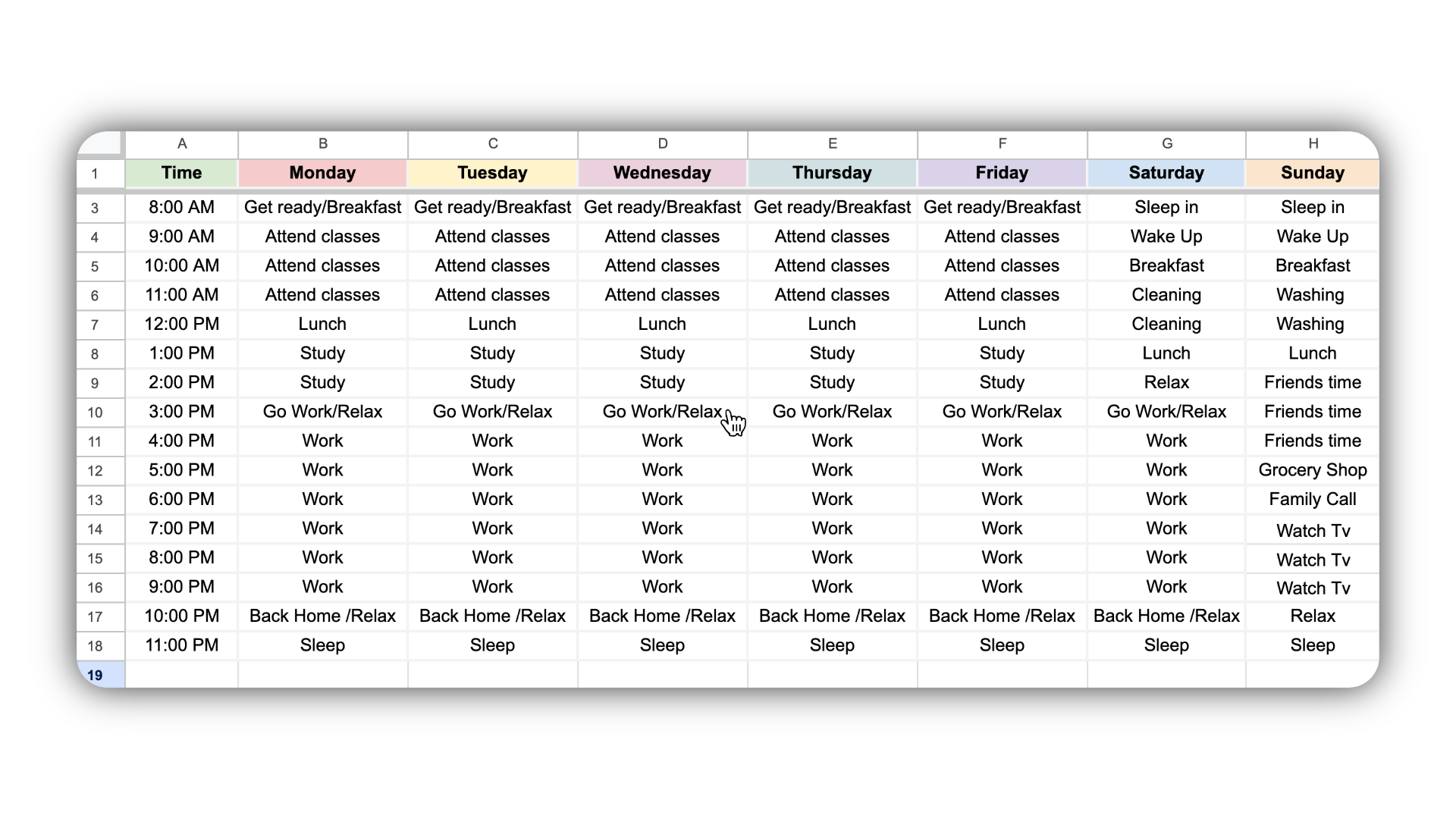 Time Management Template Study In Australia Information Website For
